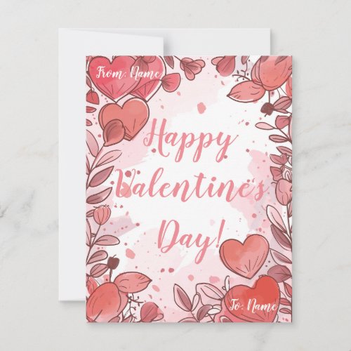 Simple Valentines Day Note Card