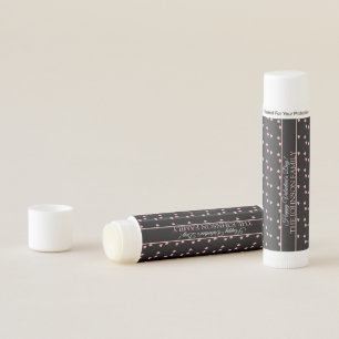 Simple Valentines Day Party Hearts Pink Black Lip Balm