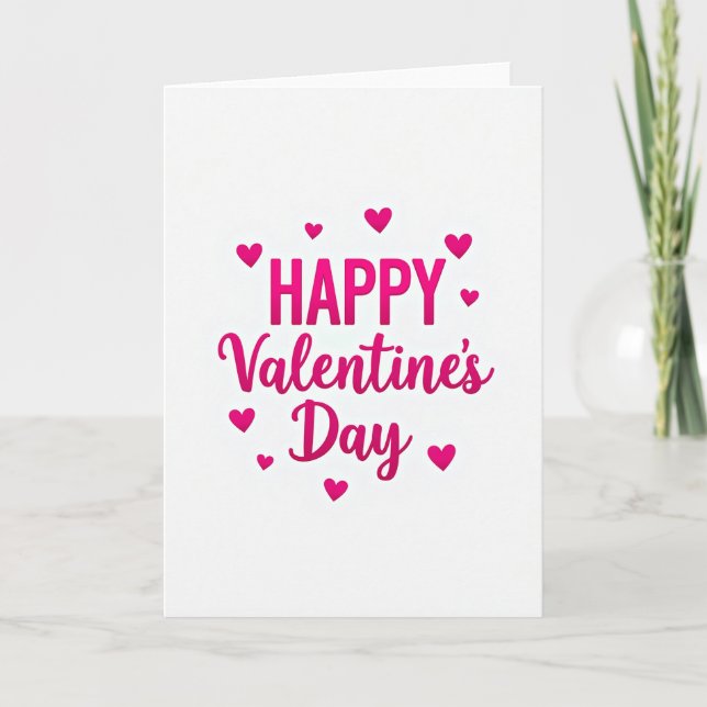 Simple Valentines Hearts Card (Front)