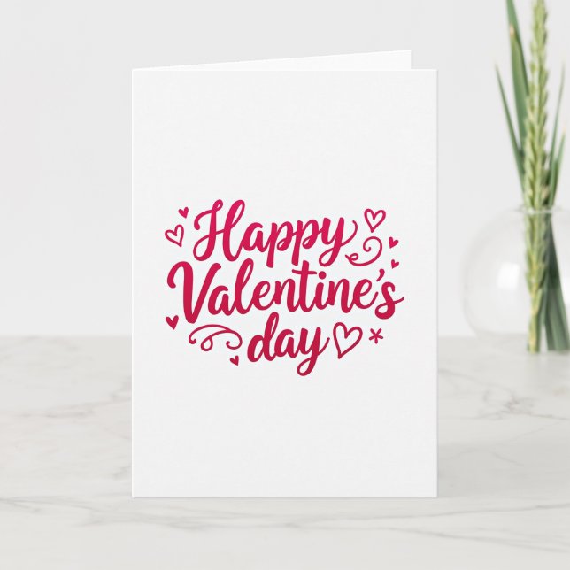 Simple Valentines Hearts Matte Card (Front)