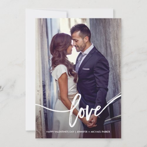 Simple Valentines Love with Photo Holiday Card