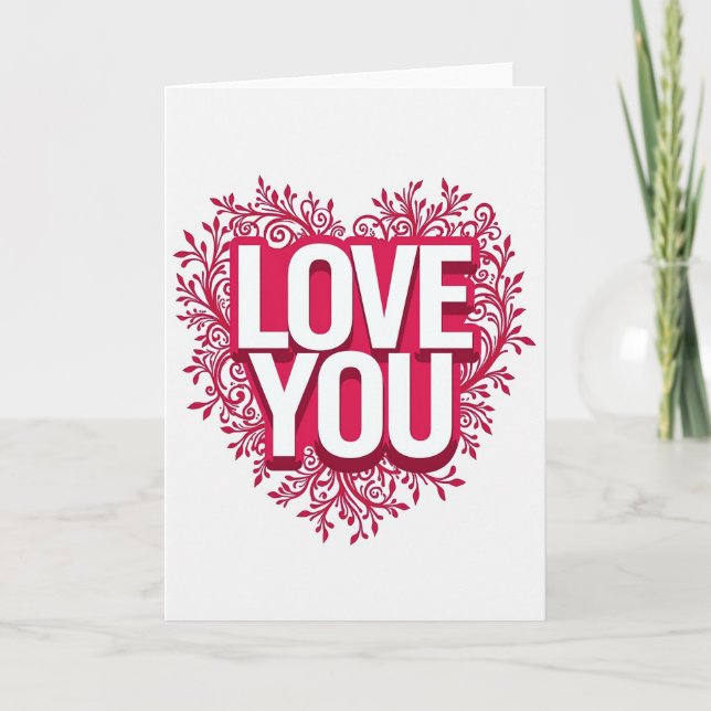 Simple Valentines Love You Card (Front)