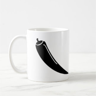simple vector black red chili pepper coffee mug