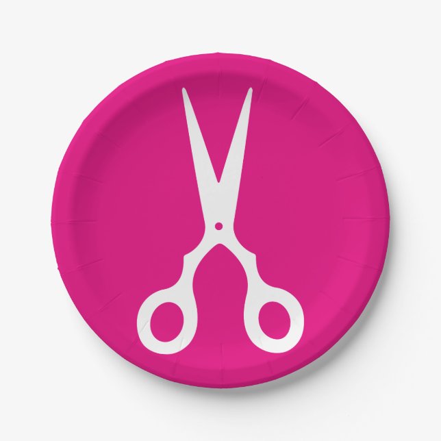 Simple Vector Scissors (Pick Your Own Color) Paper Plates (Front)