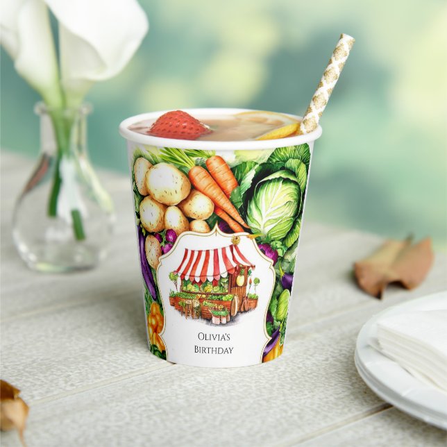 Simple Vegetables Farmers Market Paper Cups (Insitu)