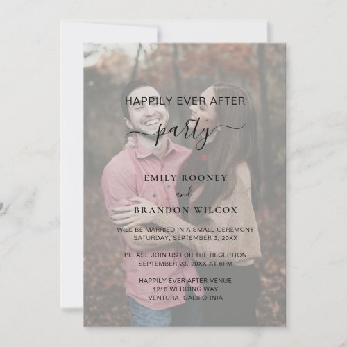 Simple Vellum Photo Modern Wedding Reception Invitation