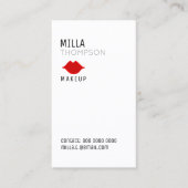 Simple vertical makeup artist salon white pro business card (Front)