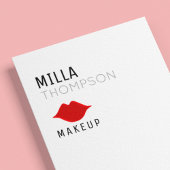 Simple vertical makeup artist salon white pro business card