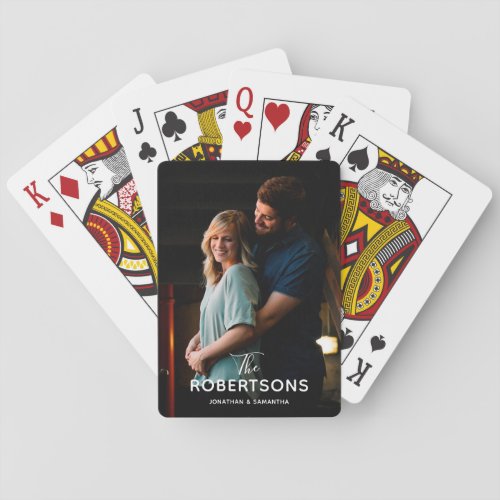 Simple Vertical Photo Newlyweds Playing Cards