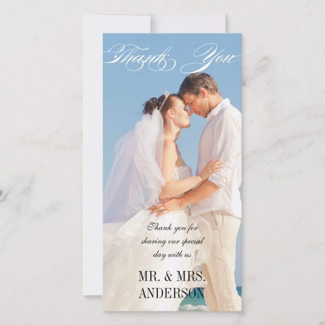 Simple Vertical Wedding Thank You (Front)