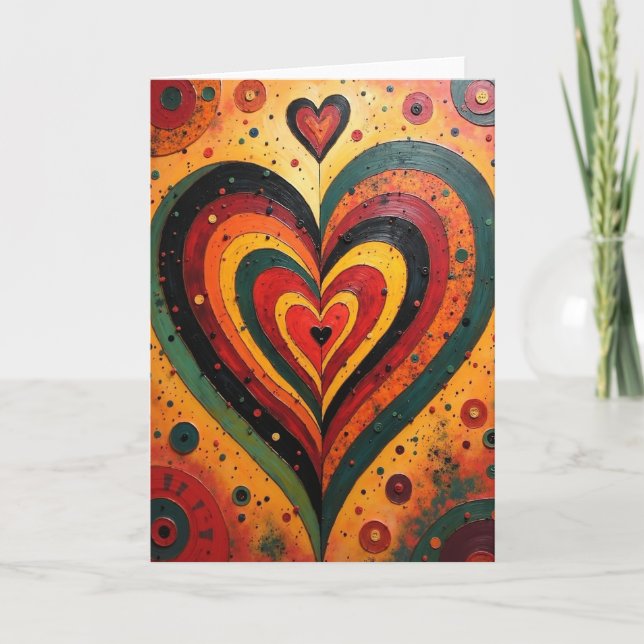 Simple Vibrant Heart Art Card (Front)