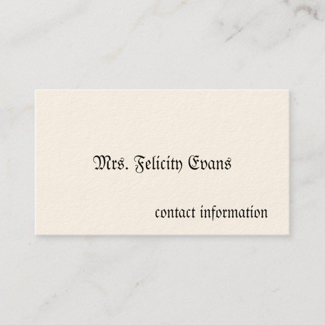 Simple Victorian Calling Cards (Front)