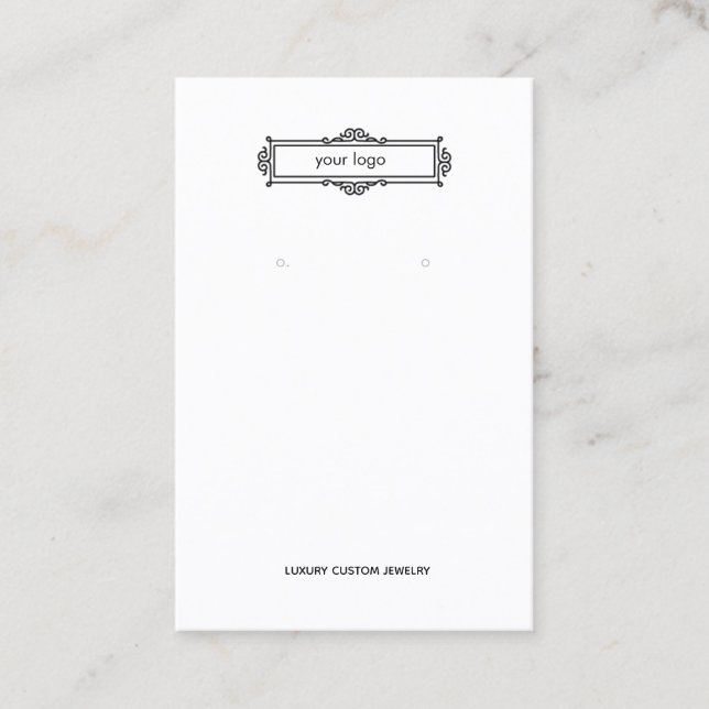 Simple Victorian Logo Earring Display Business Card (Front)