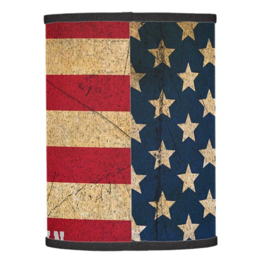 Simple Vintage American Flag Lamp Shade. (Back)