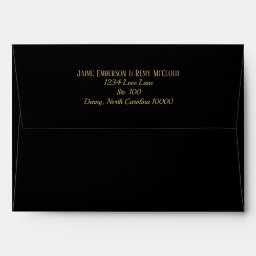 Simple Vintage Art Deco Wedding Black Gold Envelope