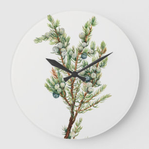Simple Vintage Botanical Mountain Juniper Large Clock