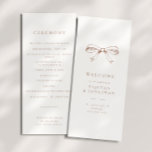 Simple Vintage Coquette Bow Mocha Wedding Program<br><div class="desc">Simple Vintage Coquette Bow Mocha Brown Wedding Program</div>
