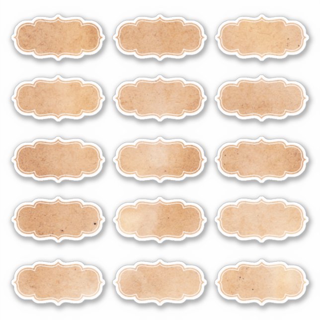 Simple Vintage Craft Paper Blank Kitchen Labels (Front)