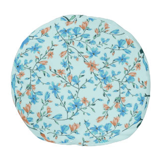 Simple Vintage: Floral Fabric Pattern Pouf