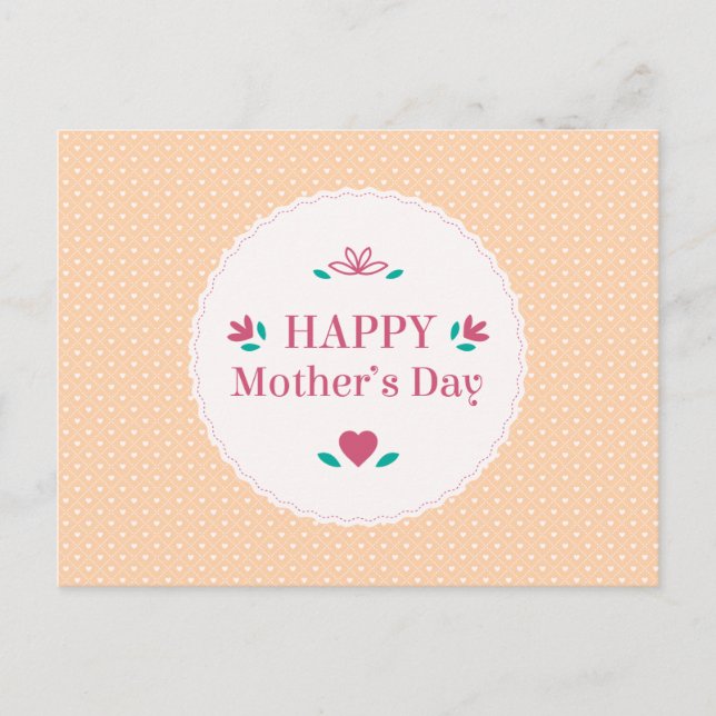 Simple Vintage Happy Mother's Day | Postcard (Front)