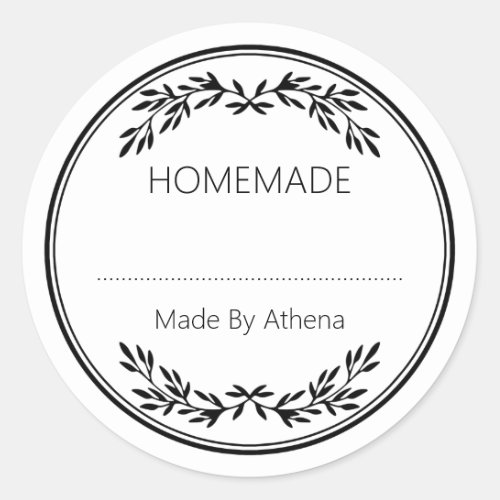Simple Vintage Homemade Blank Classic Round Sticker
