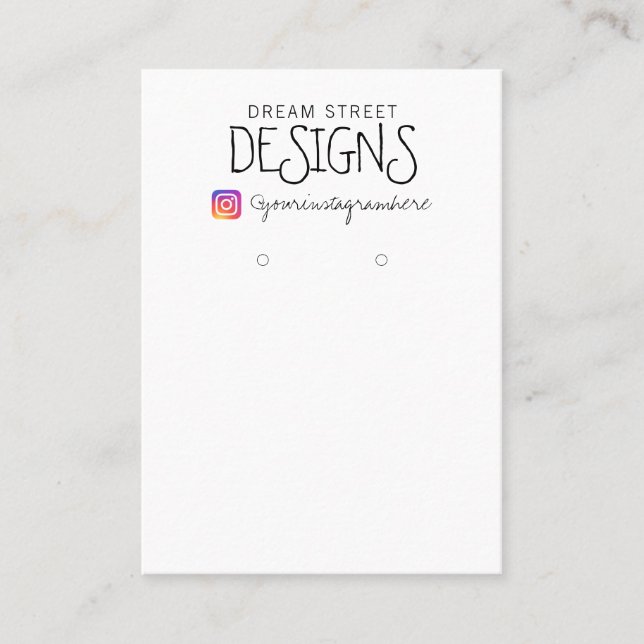 Simple Vintage Instagram Earring Display Card (Front)