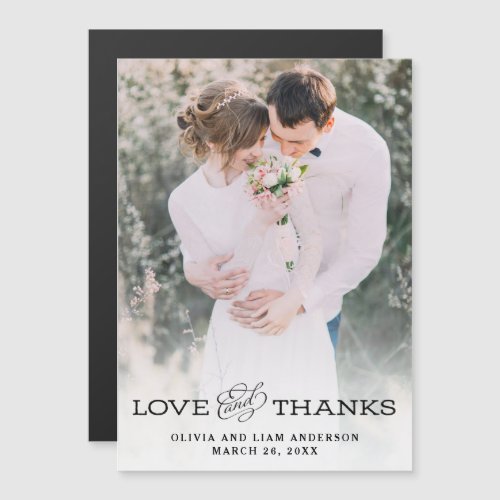 Simple Vintage Look  Wedding Photo Thank You Magnetic Invitation