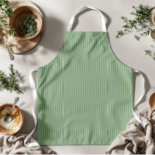 Simple Vintage Olive Sage Green Gradient Striped Apron