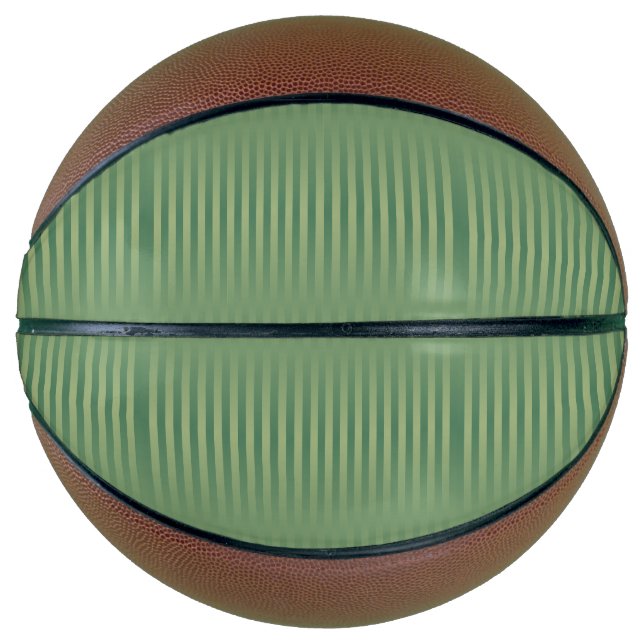 Simple Vintage Olive Sage Green Gradient Striped Basketball (Front)