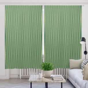 Simple Vintage Olive Sage Green Gradient Striped Blackout Curtains
