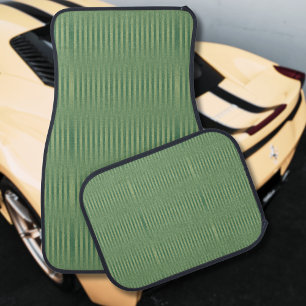 Simple Vintage Olive Sage Green Gradient Striped Car Floor Mat