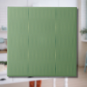 Simple Vintage Olive Sage Green Gradient Striped Ceramic Tile