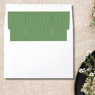 Simple Vintage Olive Sage Green Gradient Striped Envelope Liner