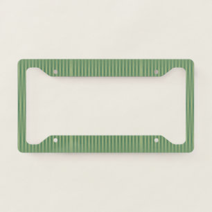 Simple Vintage Olive Sage Green Gradient Striped License Plate Frame