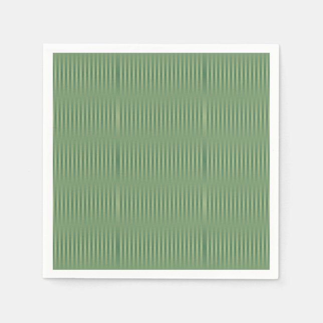 Simple Vintage Olive Sage Green Gradient Striped Napkins (Front)