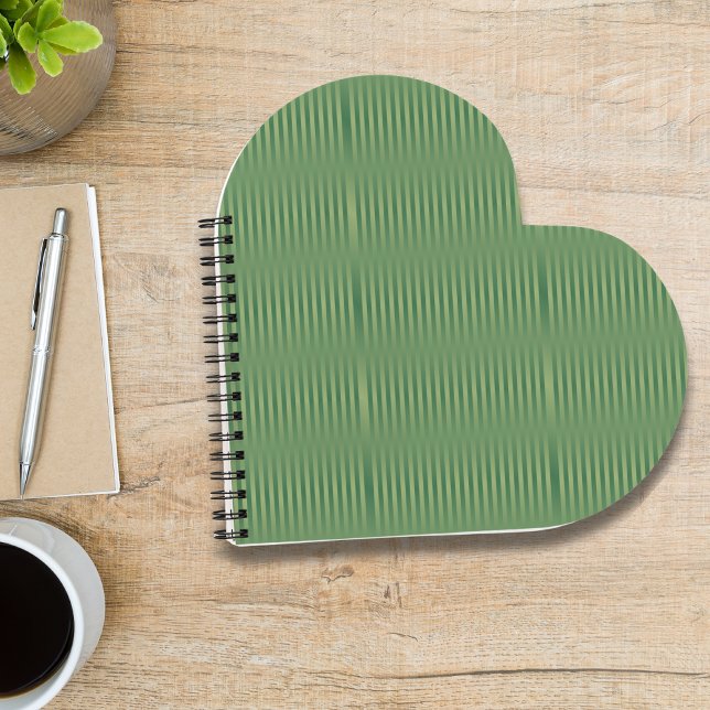 Simple Vintage Olive Sage Green Gradient Striped Notebook (Creator Uploaded)