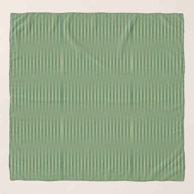 Simple Vintage Olive Sage Green Gradient Striped Scarf (Front)