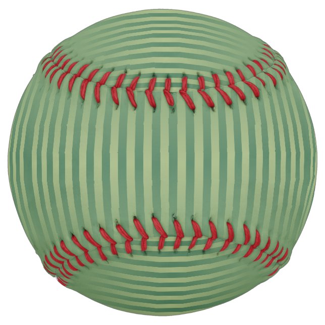 Simple Vintage Olive Sage Green Gradient Striped Softball (Front)
