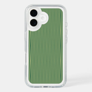 Simple Vintage Olive Sage Green Gradient Striped iPhone 16 Case
