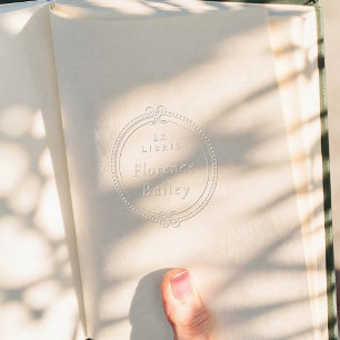 Simple  Vintage Ornate Frame Ex Libris Book Embosser