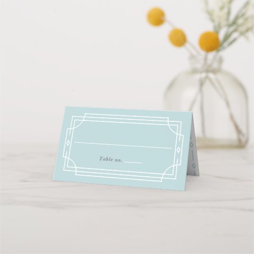Simple Vintage Pastel Aqua Mint Wedding Place Card