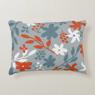 Simple vintage pattern. Gray background, orange, Accent Pillow