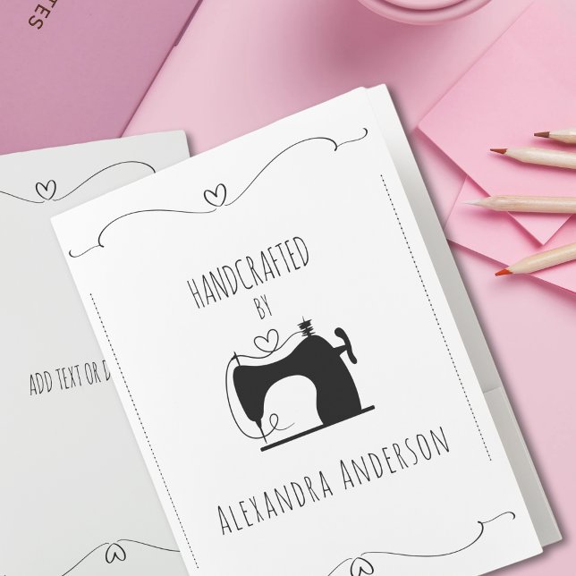 Simple Vintage Sewing Machine Handmade Craft Pocket Folder (Simple Vintage Sewing Machine Handmade Craft Pocket Folder)