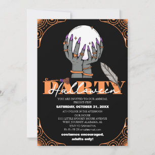 simple vintage spooky halloween costume party invitation