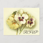 [ Thumbnail: Simple Vintage Style Floral RSVP Postcard ]