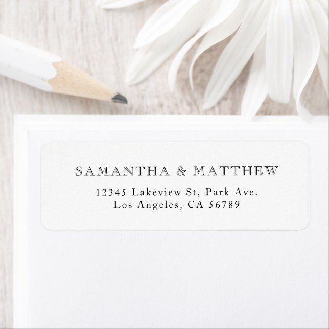 Simple Vintage Typography Couple Address Label (Insitu)