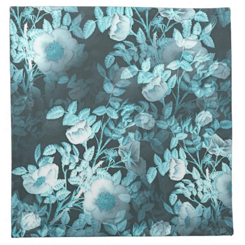 Simple Vintage Victorian White Floral Design  Cloth Napkin