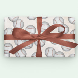 Simple Vintage Whimsical Baseball Cute Custom Tissue Paper