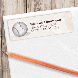 Simple Vintage Whimsical Baseball Minimalist Label