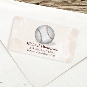 Simple Vintage Whimsical Baseball Minimalist Label